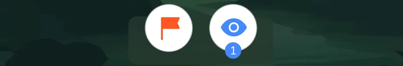 Hex Sense flags and Eye button - mark hazards and peek at one hidden tile