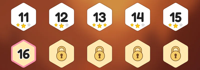 Hex Sense keys and stars - unlock the Exit and earn three stars by clearing every safe tile